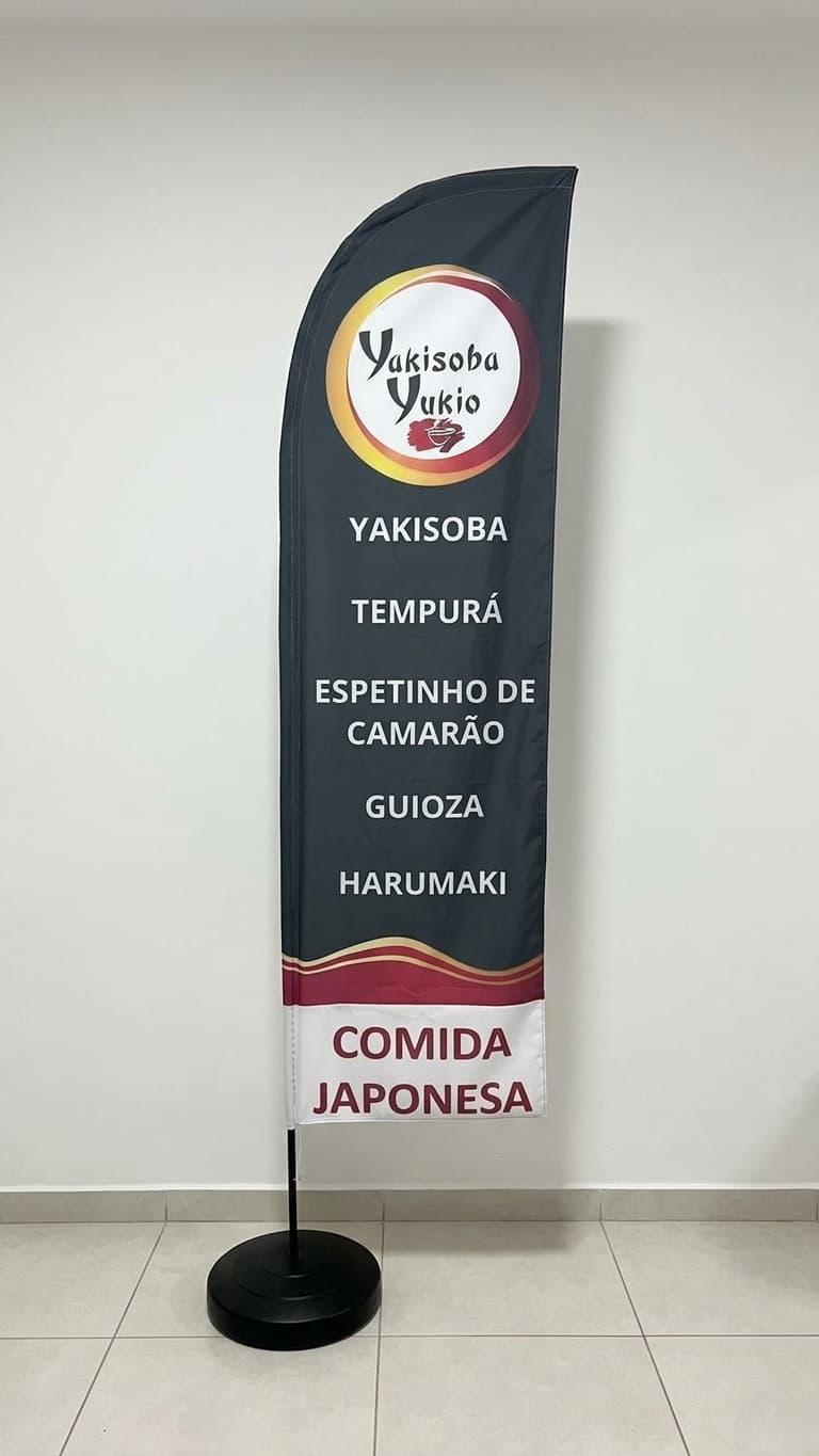Wind Banner Faca com cardápio de restaurante - Libracom