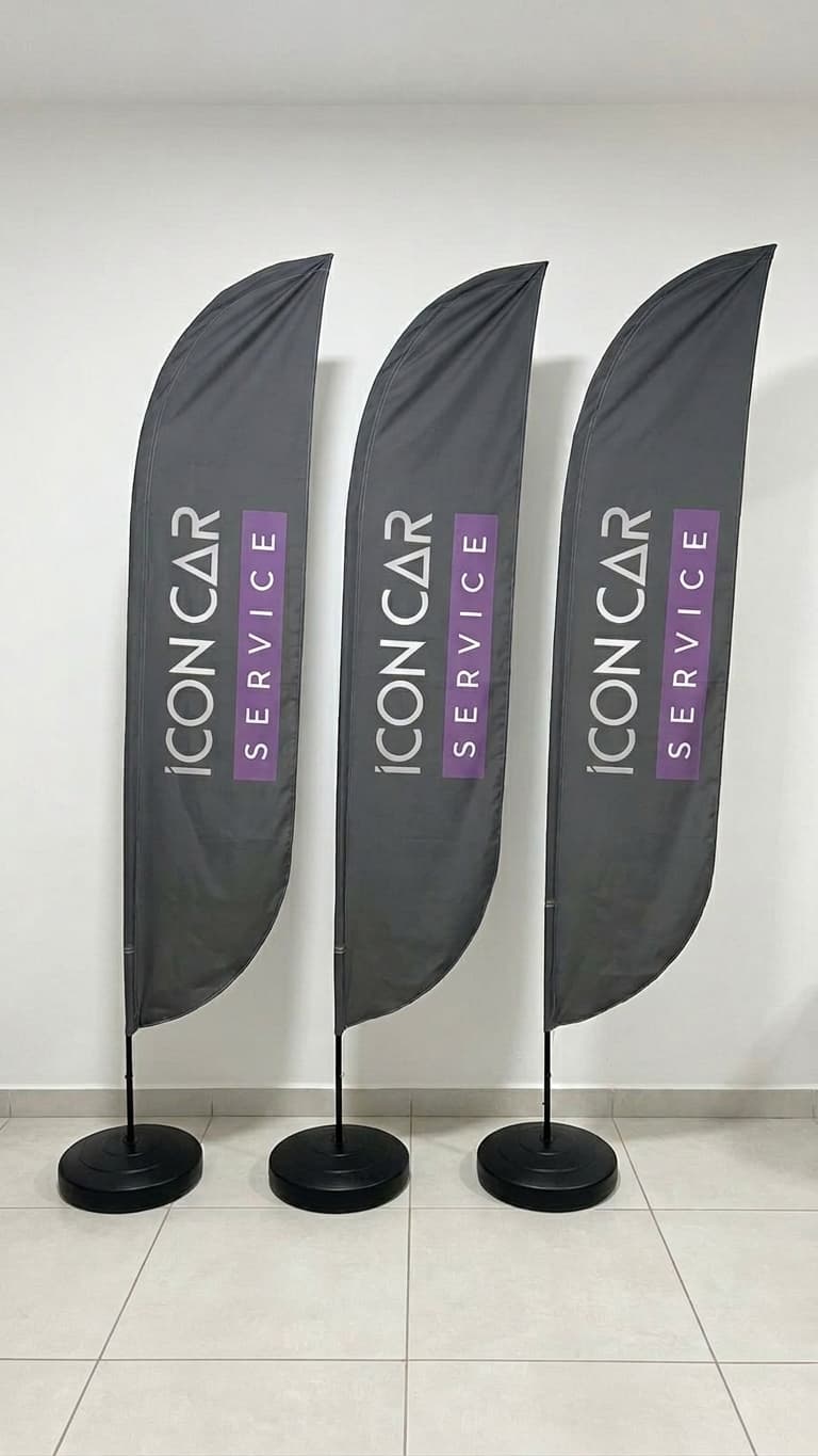 Kit com três Wind Banners Faca personalizados - Libracom
